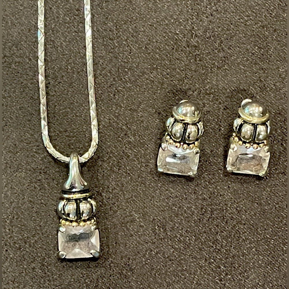 Stylish Silver Necklace and Earrings Set